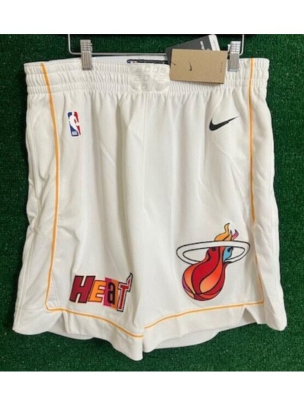 Men NBA Miami Heat City Edition Swingman Basketball Short DO9663-100 Sz XL